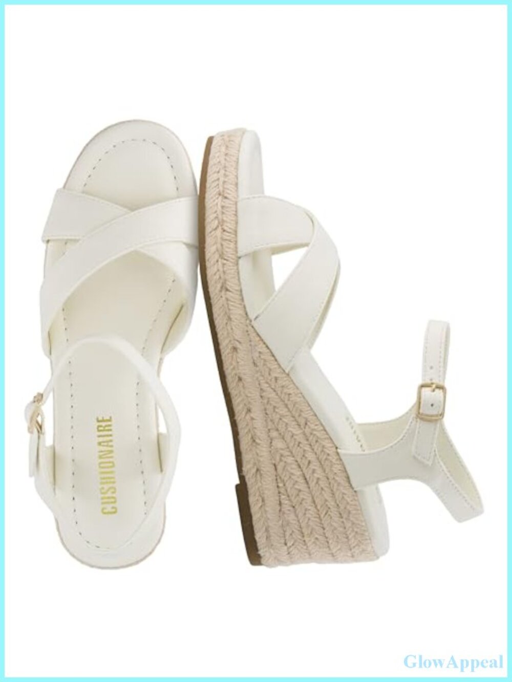 Cushioned Crisscross Espadrille Wedge Sandals Faux Leather Ankle Strap